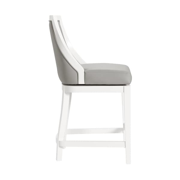 Ellie Counter Height Stool With Back, White
